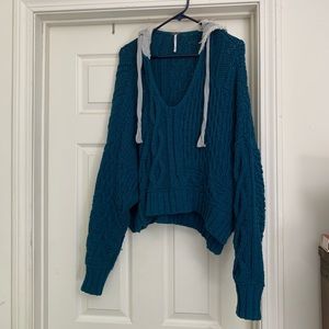 Free People Tierra cable knit hoodie